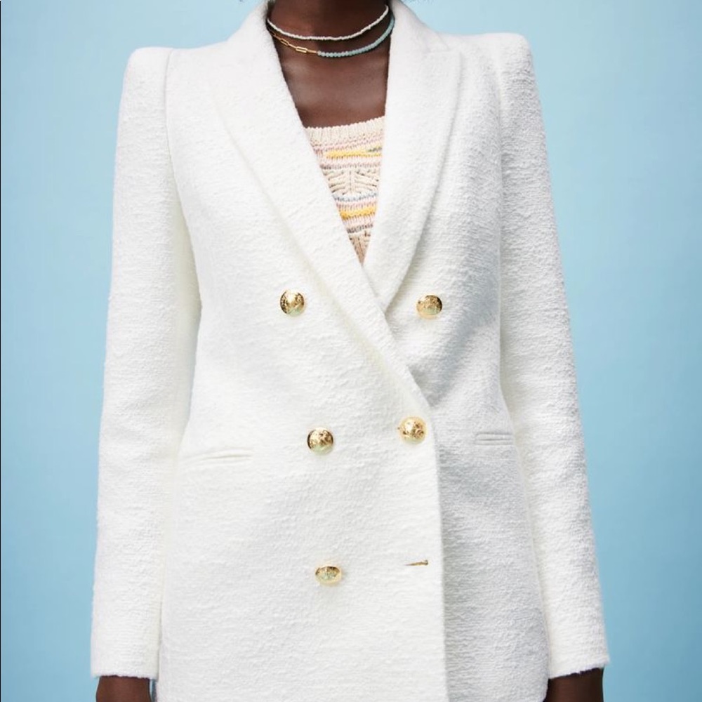 White Zara boucle blazer